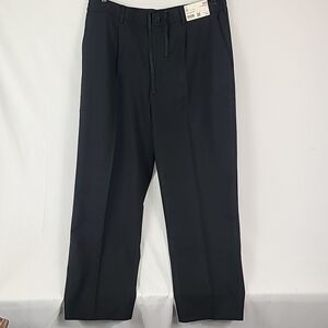 NWT Uniqlo Men's Pleated Wide Dress Pants Black Sz XXL (Waist 39"-42") Inseam 30